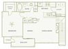 The Gardens at Polaris A2 Azalea (No Garage) floor plan 1 bed 1 bath 2D