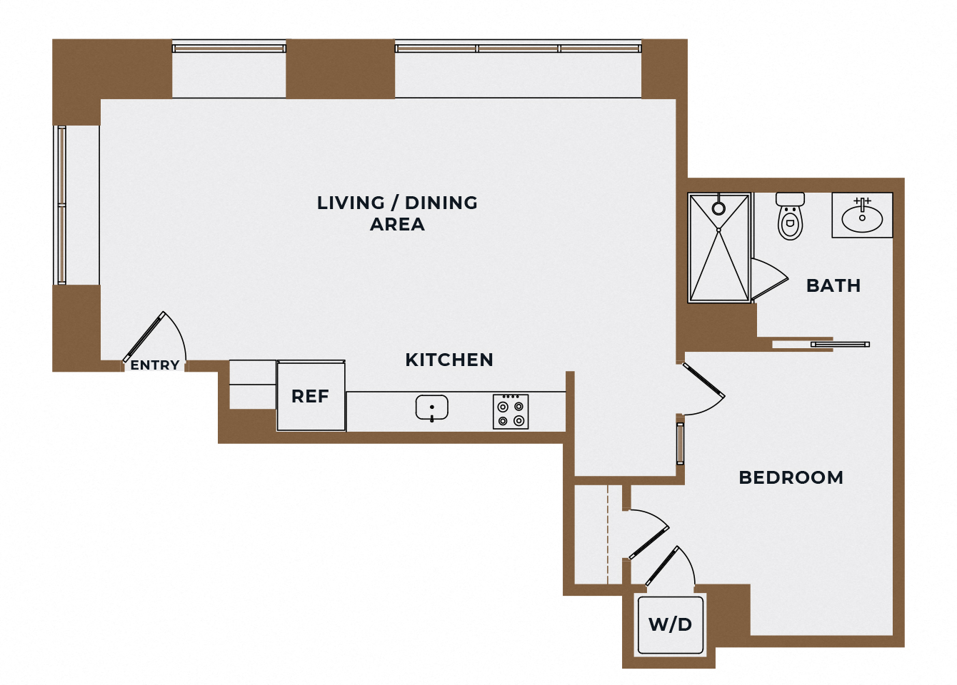 A2 - 1Bed 1 Bath - The Broderick - 3D