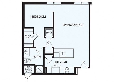 Lansdale Station Apartments A2 floor plan - studio