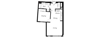 A2 - 1 Bed -1 Bath - 812 Sq Ft - 2D - Willow Apartments