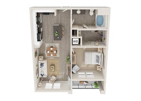 A3 - 1Bed 1Bath - 858SF