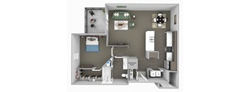 The Fairways - A3 Spanish Bay - 1 Bedroom 1 Bath - 3D