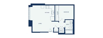 Eitel Apartments A31 floor plan 1 bed 1 bath 2D