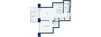 A32 floor plan 1 bed 1 bath 2D