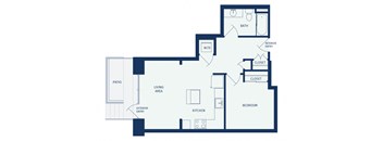 Eitel Apartments A33 1 bed 1 bath 2D