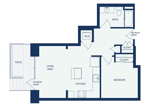 Eitel Apartments A33 1 bed 1 bath 2D
