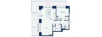 Eitel Apartments A34 floor plan 1 bed 1 bath 2D