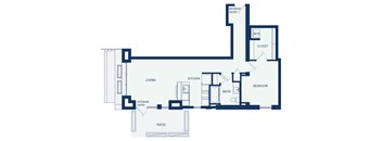 Eitel Apartments A35 1 bed 1 bath 2D