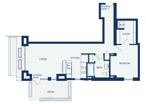Eitel Apartments A35 1 bed 1 bath 2D