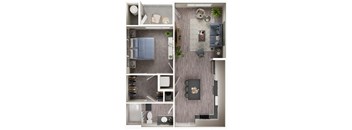 Arazo apartments - A3 - 1 bedroom 1 bath - 3D