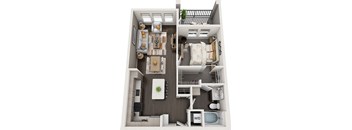 Rise at 2534 - A3 - 1 bedroom 1 bath - 3D