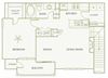 The Gardens at Polaris A3 Azalea (Garage) floor plan 1 bed 1 bath 2D