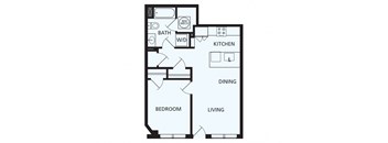 Lansdale Station Apartments A3 floor plan - 1 bed 1 bath