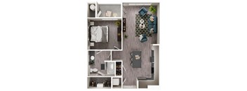 Arazo apartments - A4 - 1 bedroom 1 bath - 3D