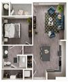 Arazo apartments - A4 - 1 bedroom 1 bath - 3D Arazo apartments - A4 - 1 bedroom 1 bath - 3D