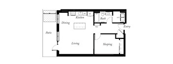 A4 - 1 Bed -1 Bath - 847 Sq Ft - 2D - Willow Apartments