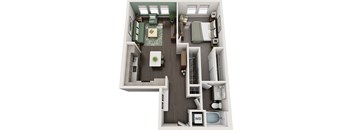 Rise at 2534 - A5 - 1 bedroom 1 bath - 3D