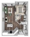 Bonterra Parc - A5 - 1 bedroom and 1 bath - 3D floor plan Bonterra Parc - A5 - 1 bedroom and 1 bath - 3D floor plan