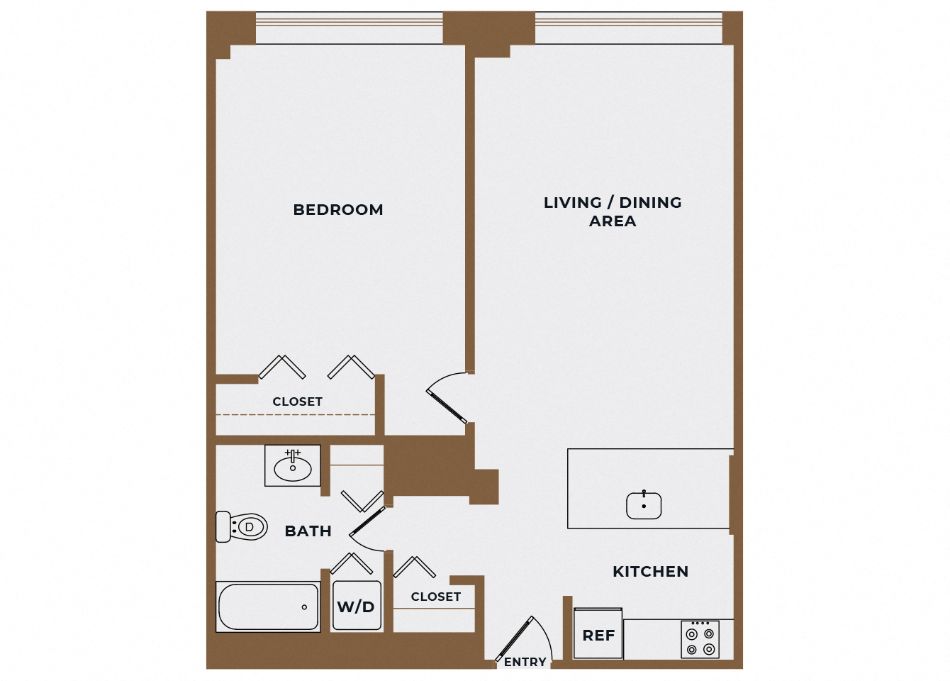 A5 - 1Bed 1 Bath - The Broderick - 2D