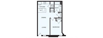 Lansdale Station Apartments A5 floor plan - 1 bed 1 bath