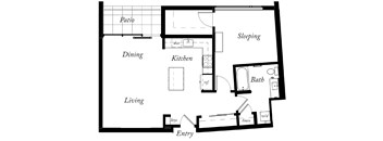 A5 - 1 Bed -1 Bath - 863 Sq Ft - 2D - Willow Apartments