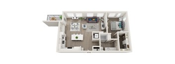 Element 25 apartments A5a 3D floor plan