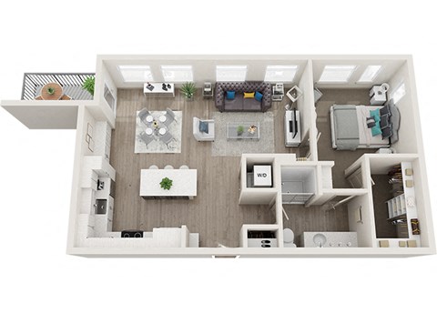 Element 25 apartments A5a 3D floor plan