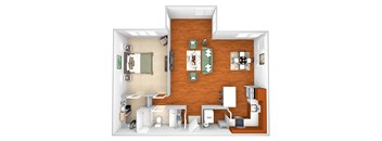 Harbor Hill - A6 - 1 bed 1 bath - 3D