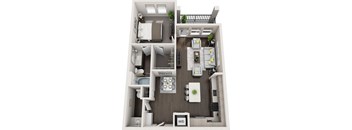 Rise at 2534 - A6 - 1 bedroom 1 bath - 3D