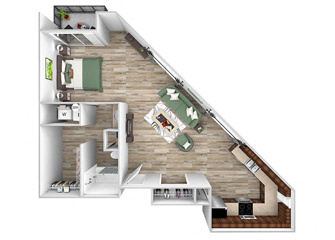 bedroom floor plan an in 1 bed 1 bath