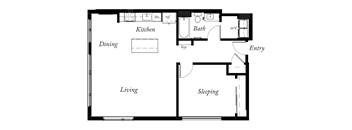 A6 - 1 Bed -1 Bath - 893 Sq Ft - 2D - Willow Apartments