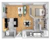Lofts at Lakeview - A7 - 1 Bedroom 1 Bath - 3D Floor Plan Lofts at Lakeview - A7 - 1 Bedroom 1 Bath - 3D Floor Plan