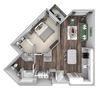 Bonterra Parc - A7 - 1 bedroom and 1 bath - 3D floor plan Bonterra Parc - A7 - 1 bedroom and 1 bath - 3D floor plan