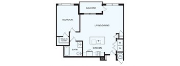 Lansdale Station Apartments A7 floor plan - 1 bed 1 bath