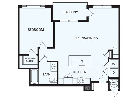 Lansdale Station Apartments A7 floor plan - 1 bed 1 bath