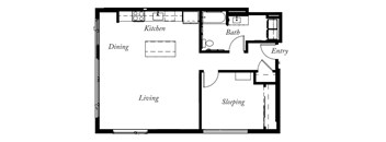 A7 - 1 Bed -1 Bath - 901 Sq Ft - 2D - Willow Apartments