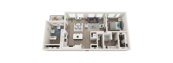 Element 25 apartments A7 1-bedroom 3D floor plan