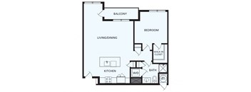 Lansdale Station Apartments A8 floor plan - 1 bed 1 bath