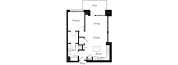 A8 - 1 Bed -1 Bath - 900 Sq Ft - 2D - Willow Apartments