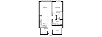A9 - 1 Bed -1 Bath - 808 Sq Ft - 2D - Willow Apartments
