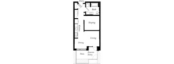 AE - 1 Bed -1 Bath - 563 Sq Ft - 2D - Willow Apartments