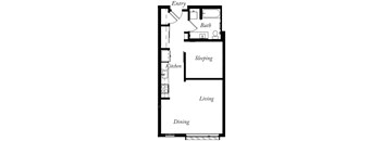 AF - 1 Bed -1 Bath - 595 Sq Ft - 2D - Willow Apartments