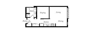 AG - 1 Bed -1 Bath - 602 Sq Ft - 2D - Willow Apartments