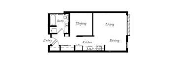 AH - 1 Bed -1 Bath - 616 Sq Ft - 2D - Willow Apartments