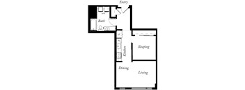 AJ - 1 Bed -1 Bath - 615 Sq Ft - 2D - Willow Apartments