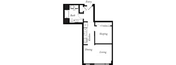 AK - 1 Bed -1 Bath - 633 Sq Ft - 2D - Willow Apartments