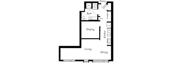 AL - 1 Bed -1 Bath - 676 Sq Ft - 2D - Willow Apartments