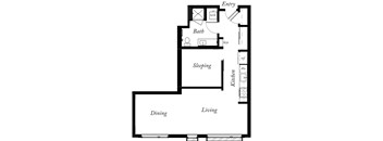 AM - 1 Bed -1 Bath - 720 Sq Ft - 2D - Willow Apartments