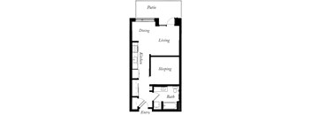 AP - 1 Bed -1 Bath - 586 Sq Ft - 2D - Willow Apartments