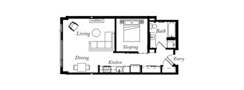 AQ - 1 Bed -1 Bath - 657 Sq Ft - 2D - Willow Apartments
